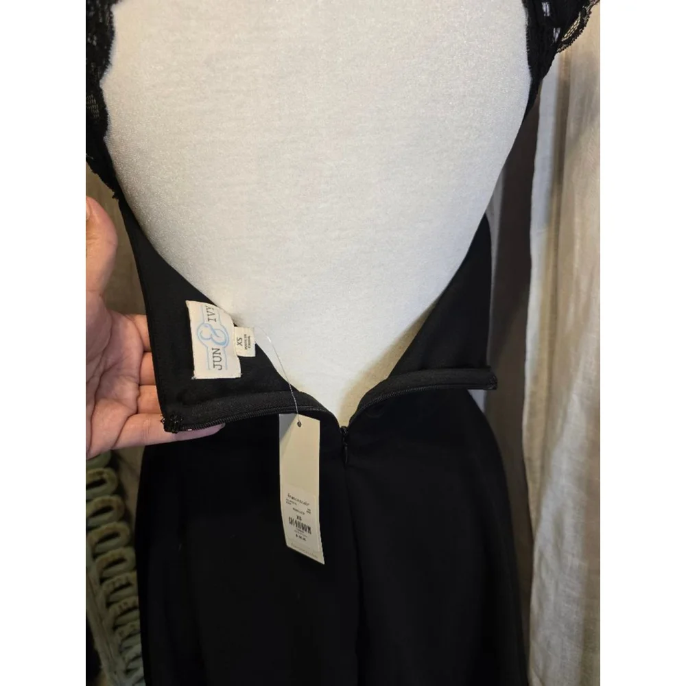 JUN & IVY Little Black Dress Black Lace WhimsyGoth Mini Dress XS - Picture 6 of 9